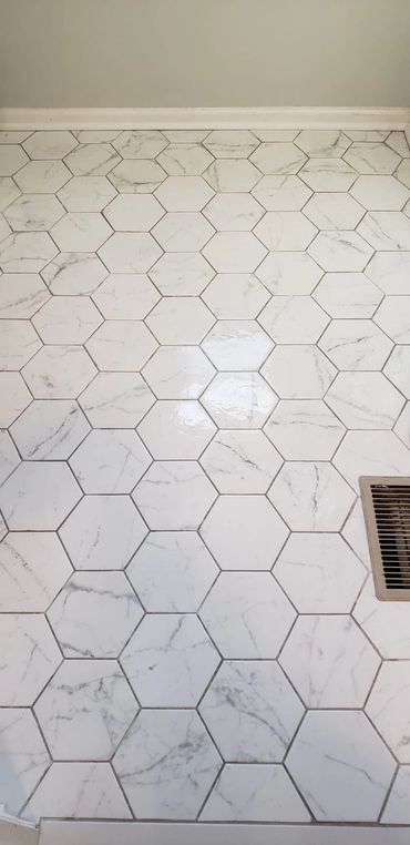 Bathroom tile flooring installation