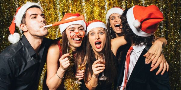 Photo booth rental; holiday party ideas; Christmas props; photo booth props; Santa hat props 