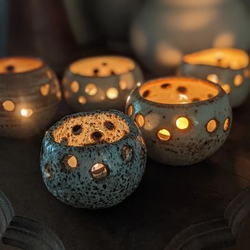 PJ Pottery Love Lights ceramic tea lights