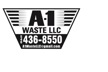 Logo for A-1 Waste LLC with contact details and email address.