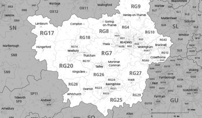 Map showing Reading & surrounding areas: Wokingham, Bracknell, Newbury, Maidenhead, and Slough.”