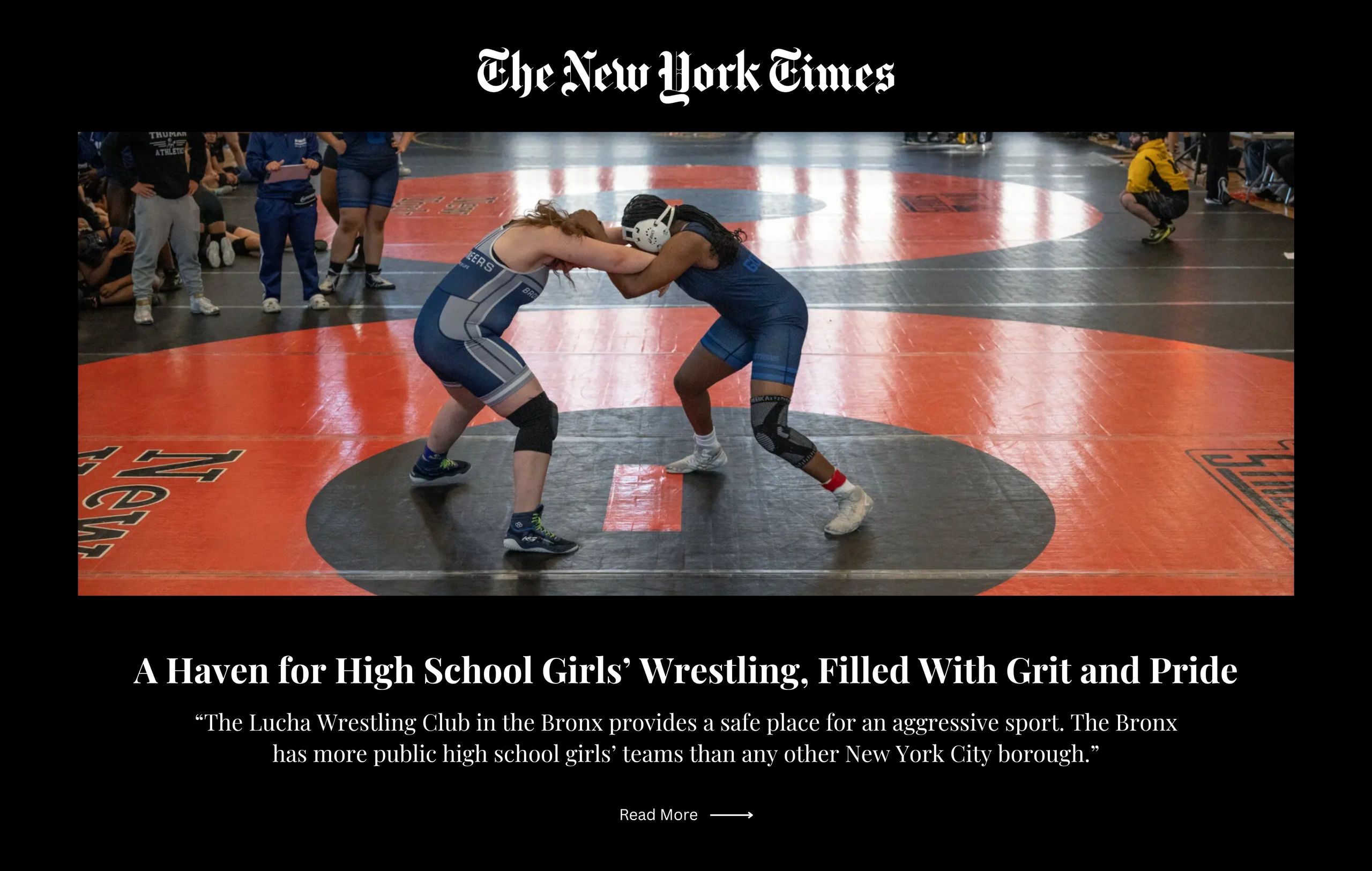 New York Times article about Lucha Wrestling Club