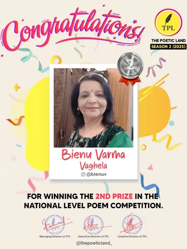 Season 2 Poetry Competition – 2nd Prize 🏆