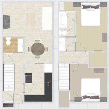 2 bedroom floor plan for The Greens Apartments Townhome in Kansas City, Missouri
