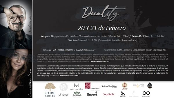 Promotional poster for 'Duality' art event on February 20-21.