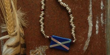 St. Andrew's Saltire, Glass Scotland Flag Necklace