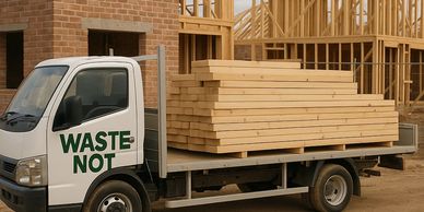 Surplus material is recovered from site, and re-supplied to new construction projects