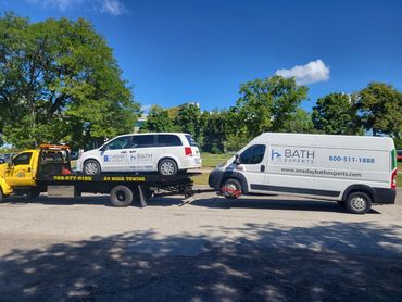 Towing two fleet vehicles at once