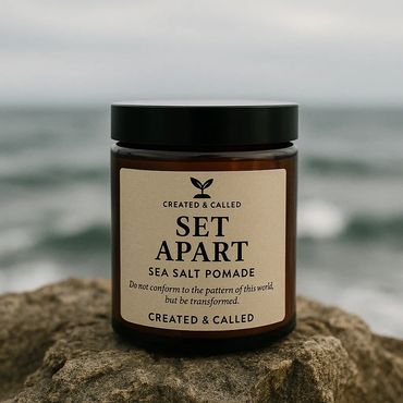 Sea Salt Pomade (Matte, Strong Hold)
Name: "Set Apart"
Verse: "Do not conform to the pattern of this