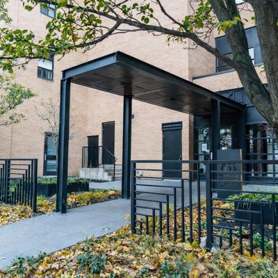 commercial black metal pergola and fence for commercial facility in Toronto