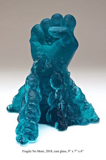 Fragile No More, 2018, cast glass, 9" x 7" x 6"