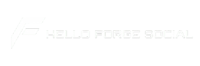 Logo with text 'HELLO FORGE SOCIAL' on black.