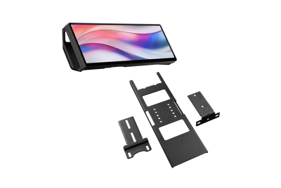 A sleek digital display with multiple mounting brackets.