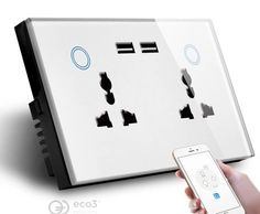 Glass Touch WiFi Smart Home Automation Universal Double Power Point with USB