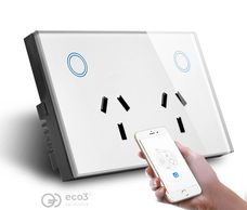 Glass Touch WiFi Smart Home Automation Double Power Point Socket