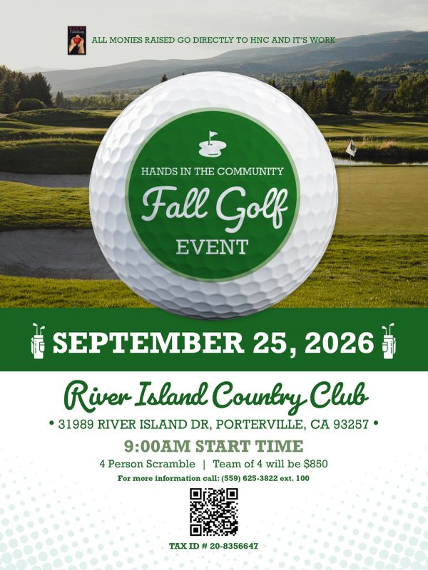 Flyer for a charity golf event on September 25, 2026.