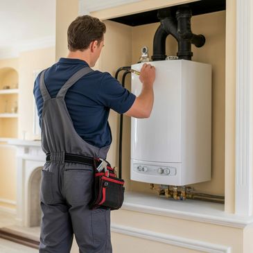 A gas boiler being serviced for a CP12 certificate by GRHP In Sunderland