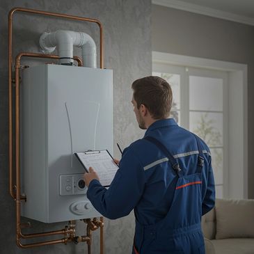 A gas boiler being inspected by GRHP In Durham