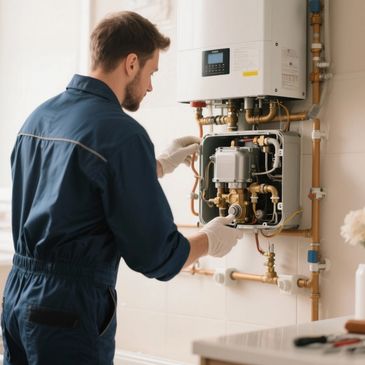 A gas boiler being repaired by GRHP In Newcastle