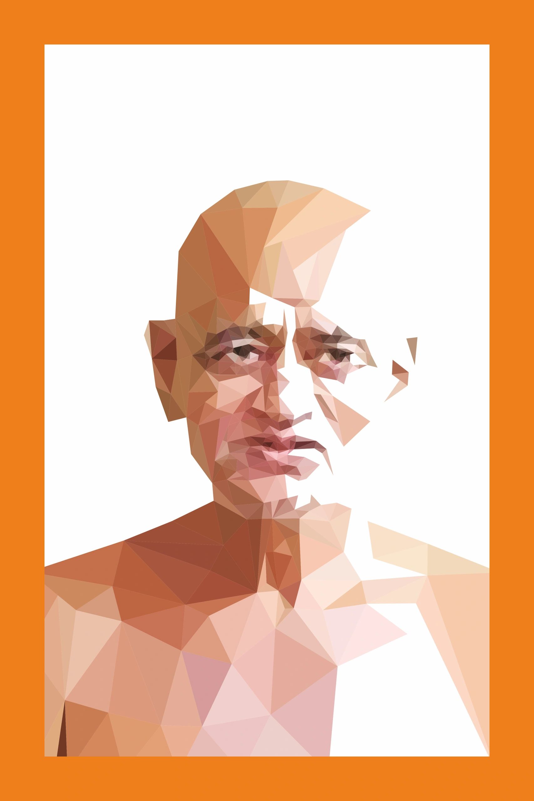 "Modern digital portrait with vibrant colors – unique artistic expression on canvas"