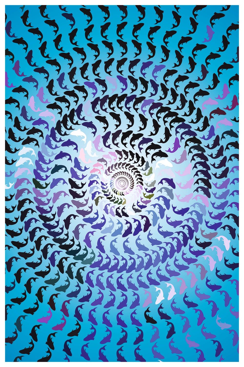 "Framed pattern art with intricate overlapping shapes – perfect for living room walls"