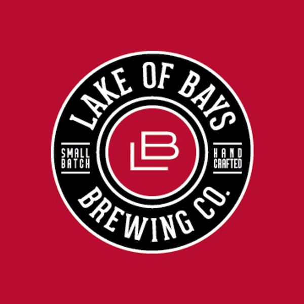 Logo of Lake of Bays Brewing Co. with a red and black design.
