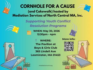 Cornhole for a cause flyer with QR code