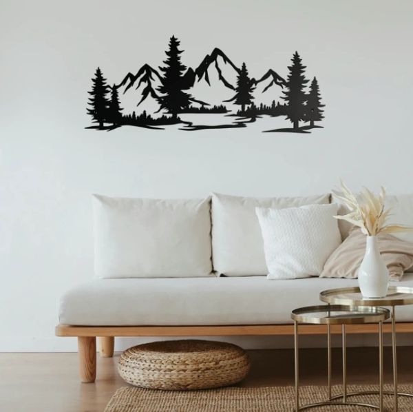 36" Mountain Scene - Island Metal Arts