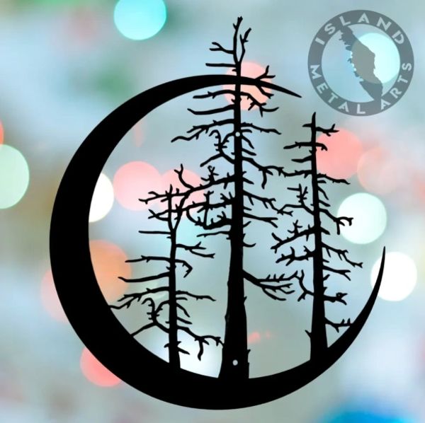 winter moon, metal art, island metal arts