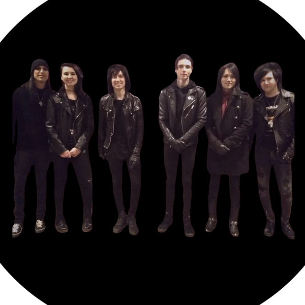 Autumn Szabo standing with Black Veil Brides. Vip photo taken at the ressurection tour 2018