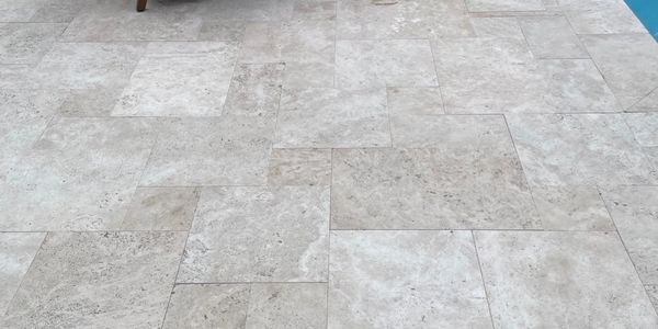 backyard pool pavers travertine