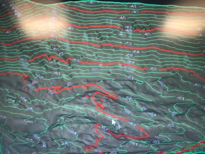 A topography map created by 3D Laser Scanning