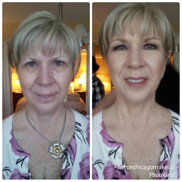 before and after look of a woman