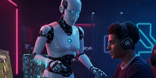 AI Coach teaching a gamer with real-time feedback.