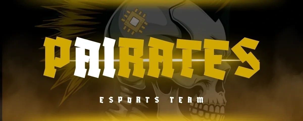 Banner of the Pairates eSports team, showcasing their logo, vibrant colors, and competitive spirit.