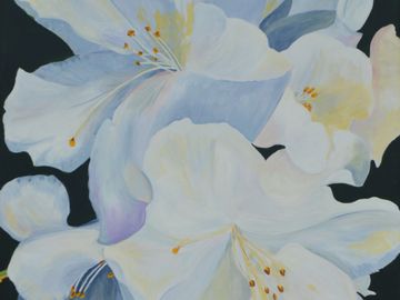 White Azaleas #5 painting by Ann Meyer