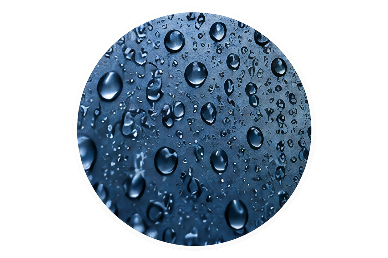 Water vapor condensing on surfaces in a damp crawlspace environment.