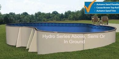 Hybrid Pools Above Ground Pool, Semi Inground Pool & Inground 52" Wall Pools.  Hydrosphere Pools