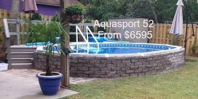 Aquasport 52 Pools can be installed as an Above Ground Pool, Semi In Ground Pool, or Fully Inground 