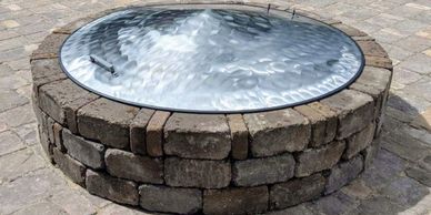 stainless steel fire pit cover.