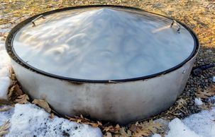36" Conical fire pit cover spark screen.