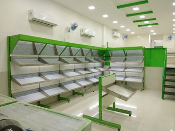 Supermarket, Showroom Painting work Walls & Ceiling, Matching Brand color across the Shop
