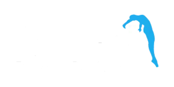 Logo for Naked Freshwater Pool Systems with a diver illustration.