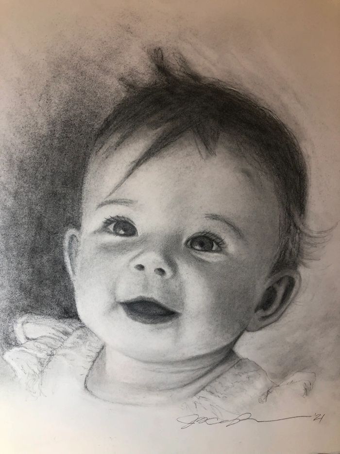 Isabelle, Charcoal on Paper, 11 x14