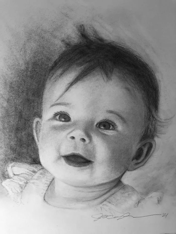 Isabelle, Charcoal on Paper, 11 x14