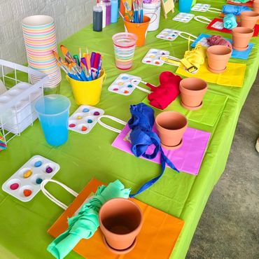 kids paint and plant party Los Angeles
