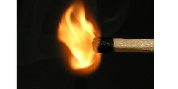 Burning match.