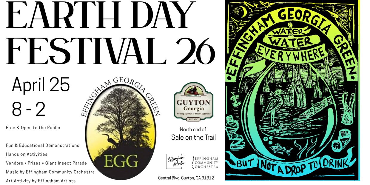 Flyer promoting Earth Day Festival 2026 with theme "Water, Water Everywhere But Not a Drop to Drink"