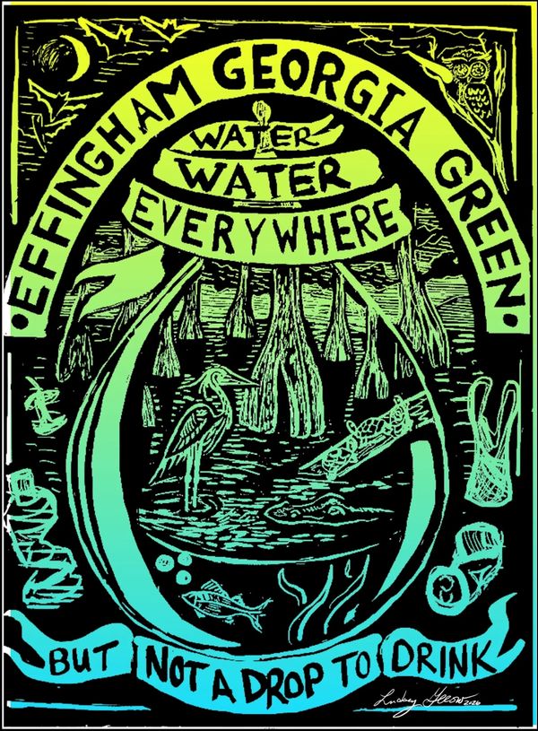 Earth Day Festival 2026 block print design by artist Lindsey Gerow of Effingham Artists. 