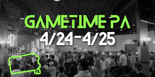 Crowd gathered indoors for GameTime PA event on 4/24-4/25.